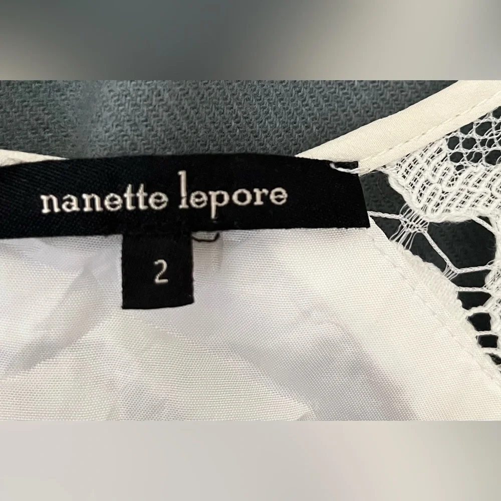 NANETTE LEPORE- Elegant White Lace Dress - Picture 4 of 5